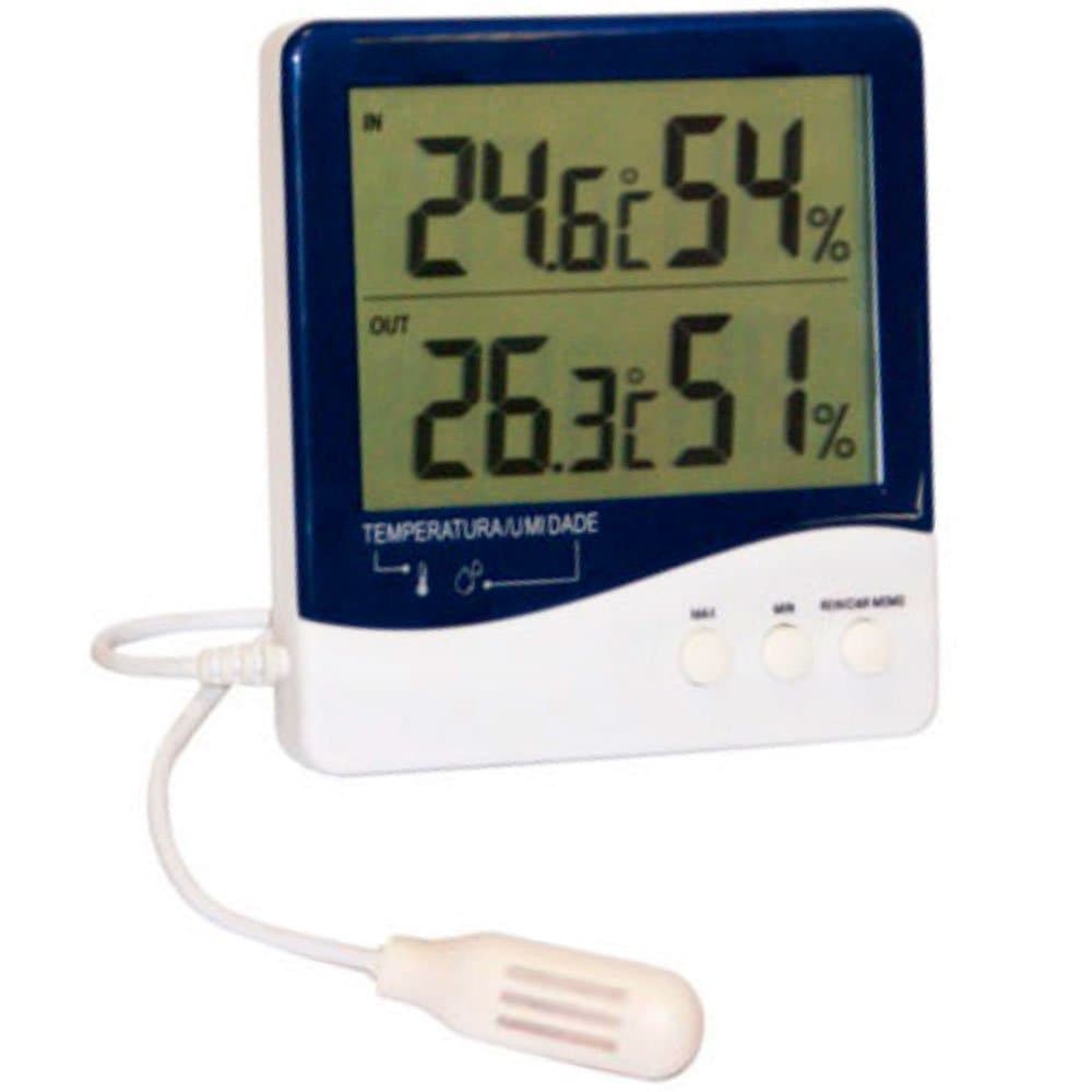 Termo-higrometro Digital Temperatura e Umidade com Visor LCD a Pilha AAA INCOTERM-766401000