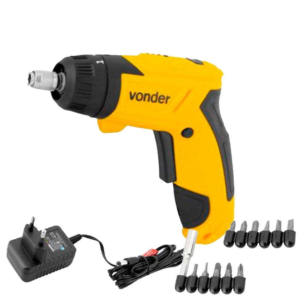 Parafusadeira a Bateria PBV120 36V com 12 Acessorios e Carregador Bivolt VONDER-6001120360