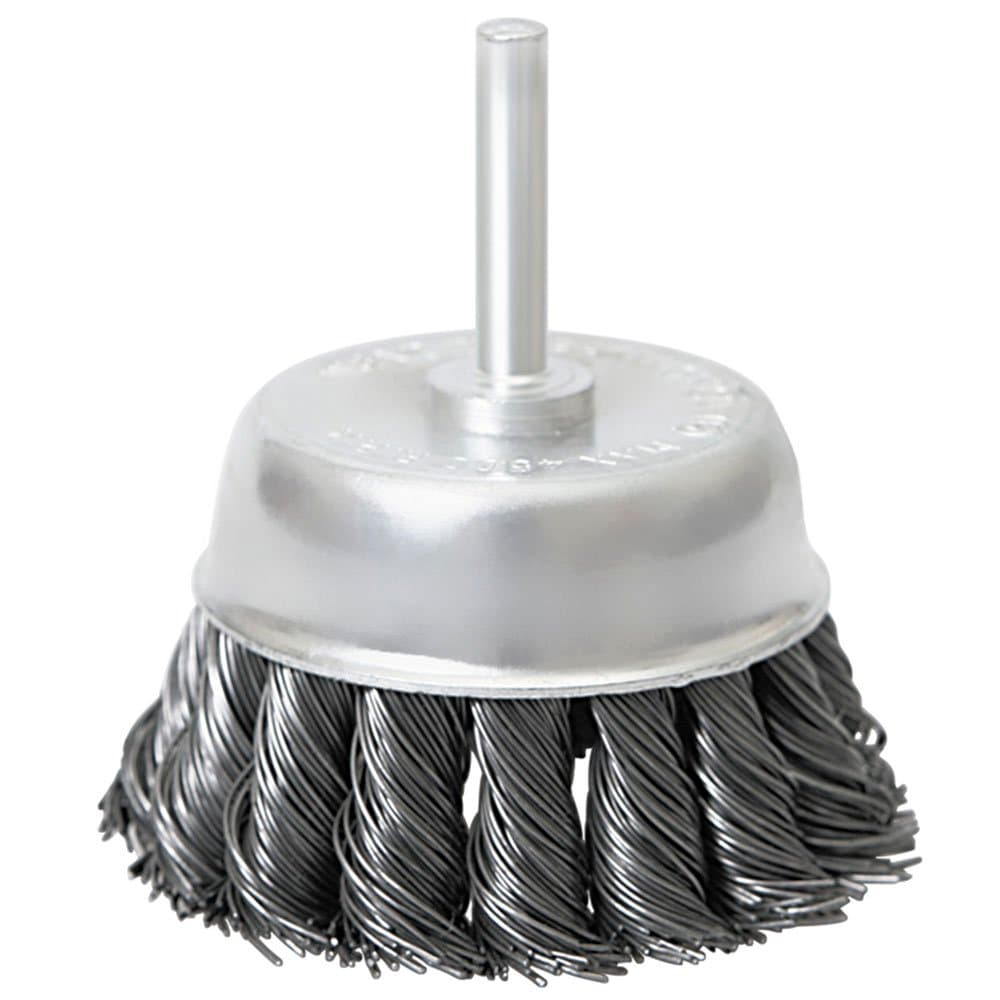Escova de Aco Carbono tipo Copo 75mm Haste 6mm com Fio Torcido MTX-744709