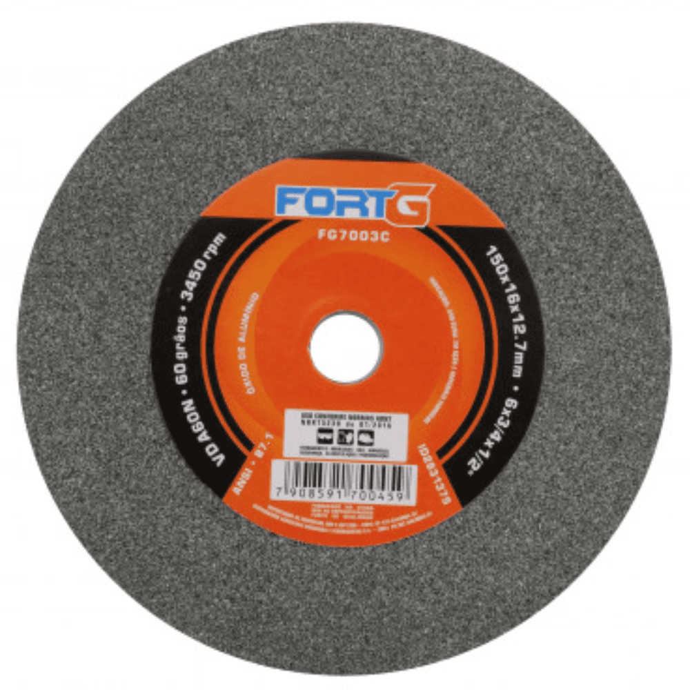 Rebolo Reto 6x58x12 Pol Grao 60 FORTGPRO-FG7003C