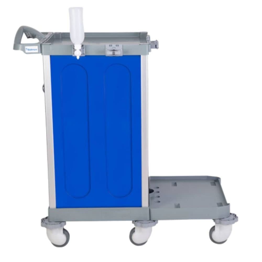 Carrinho Hospitalar Guard Hosp 102 com Dispensador e Bandeja Auxiliar BRALIMPIA-HOSP102