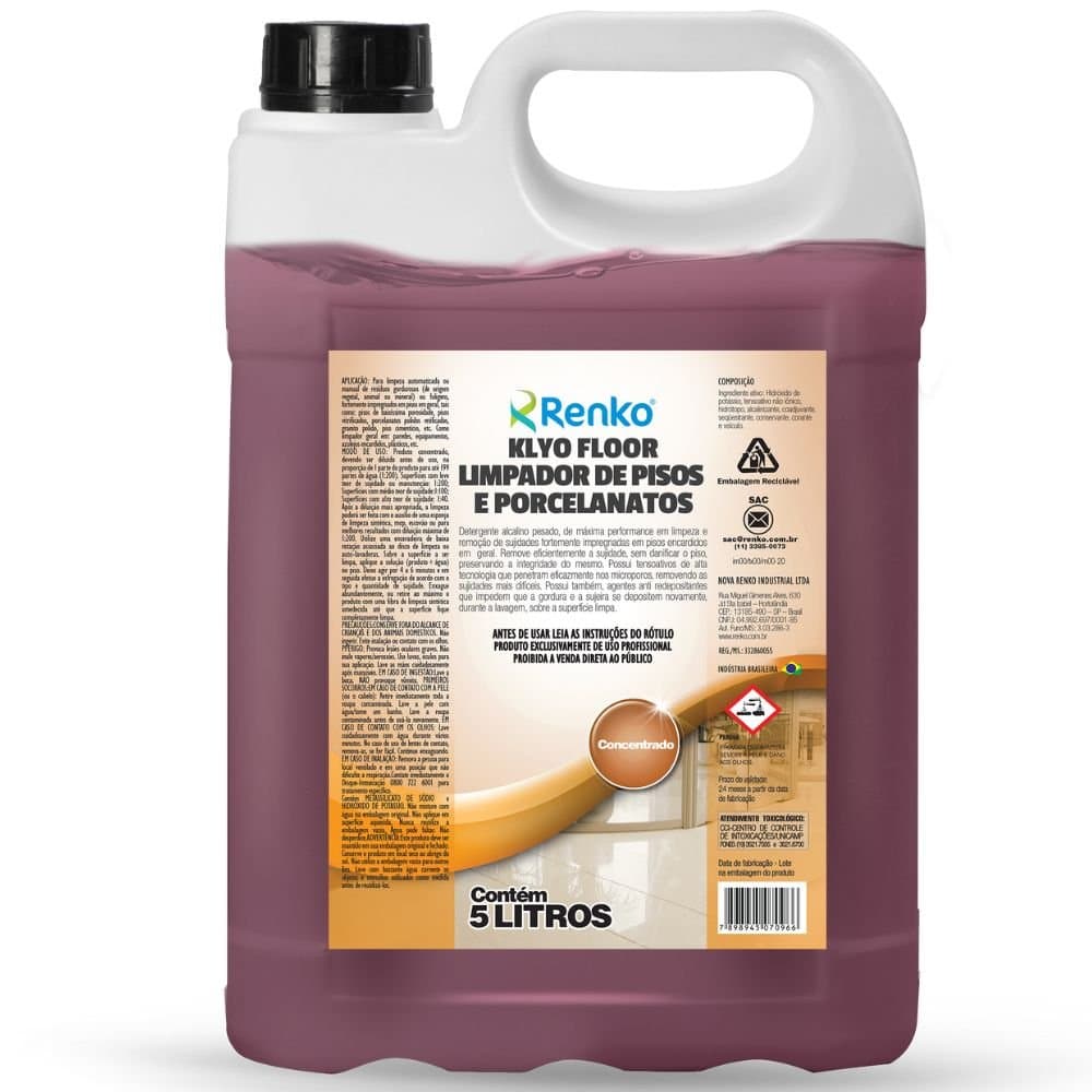 Klyo Floor Limpador Pesado para Pisos 5 Litros RENKO-KLFL10