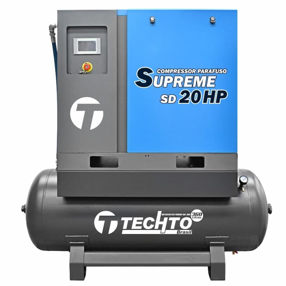 Compressor de Parafuso Supreme SD 20HP 67 Pes 360L 220V - Trifasico TECHTO-7289