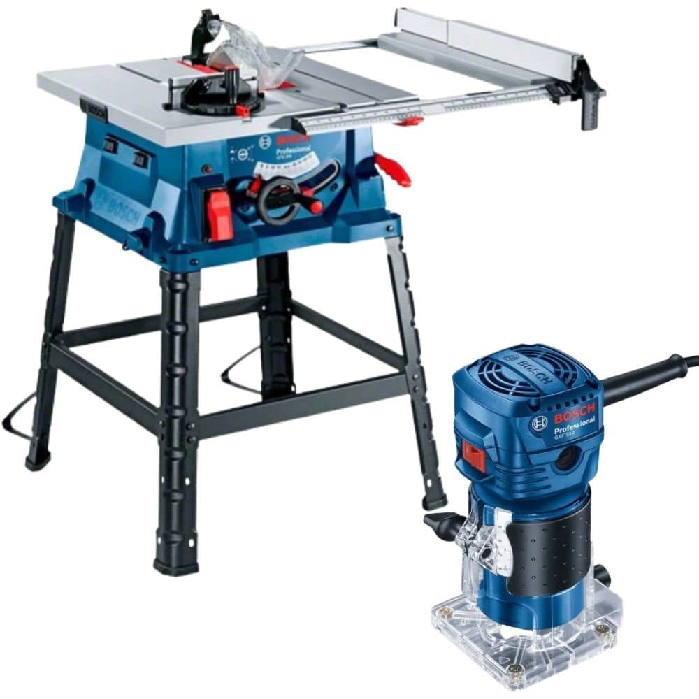 Serra de Mesa GTS-254 10Pol 110V com Tupia GKF-550 110V BOSCH-K8062