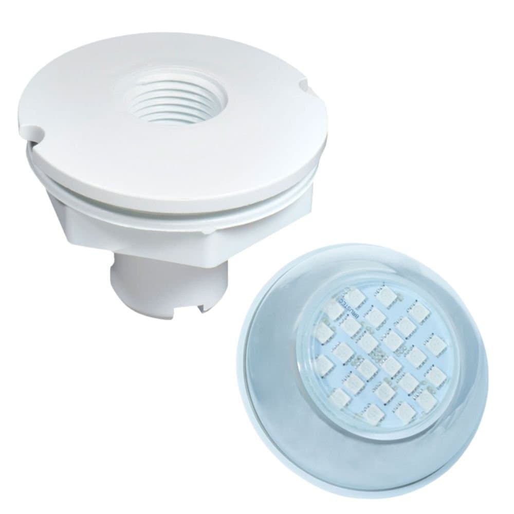 Combo Power Led para Piscina Inox Branco 5W 12V Nicho para Fibra com Rosca 12 Pol BRUSTEC-K8633