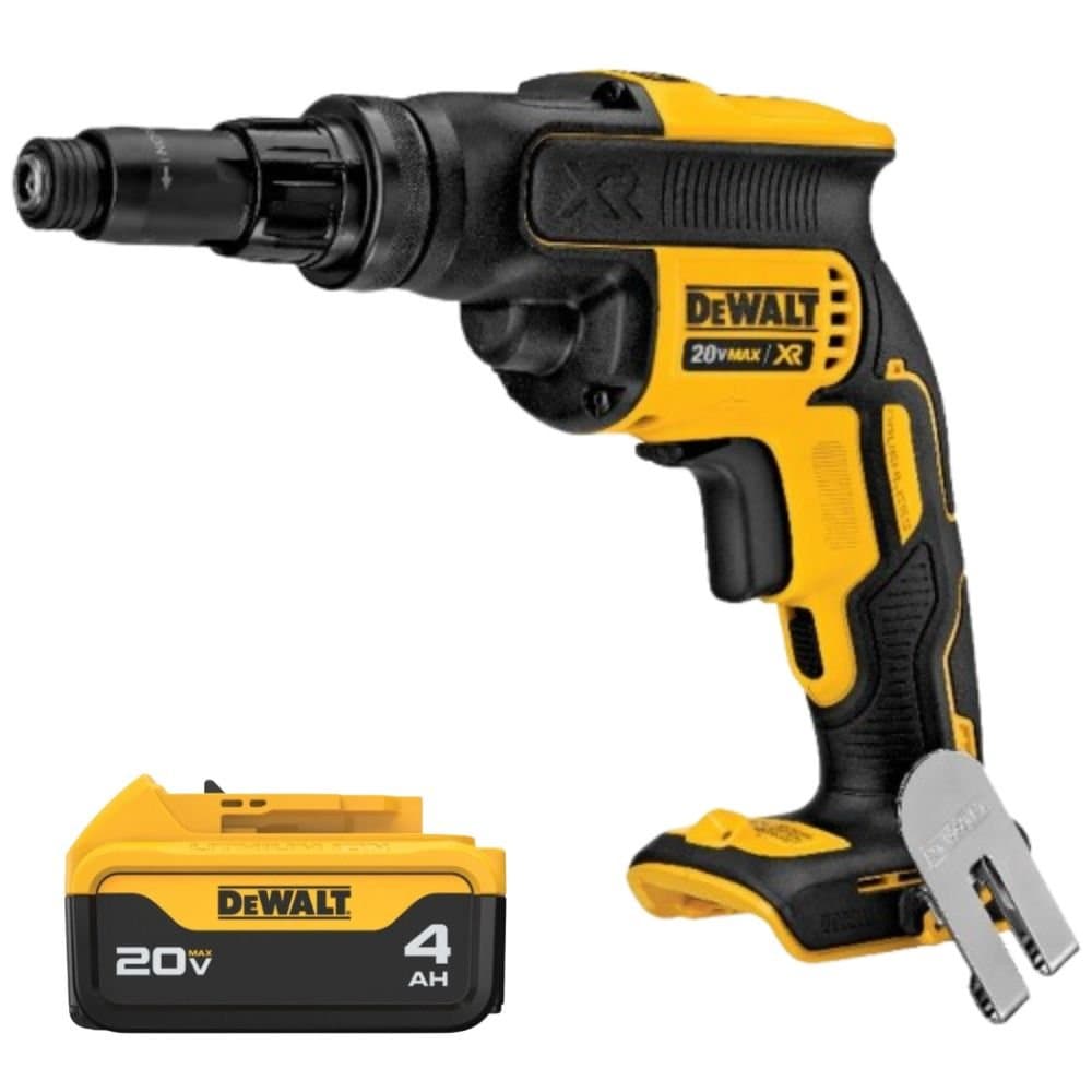 Combo Parafusadeira Drywall Brushless 14 Pol 20V Max DCF622B Bateria de Ions de Litio 20V 40Ah Indicador de Carga DCB204-B3 DEWALT-K9011