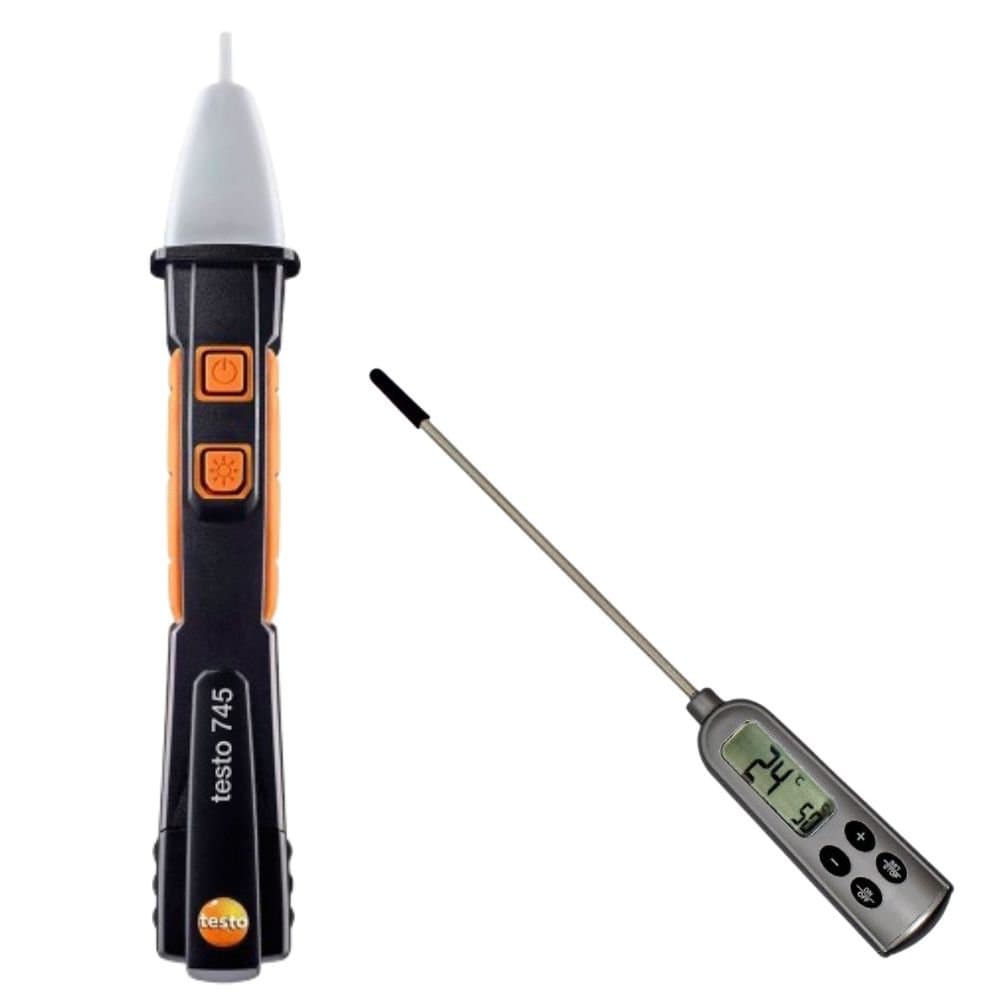 Combo Teste de Tensao e Temperatura Testador de Tensao sem Contato Termometro Digital Tipo Espeto TESTO-K9144