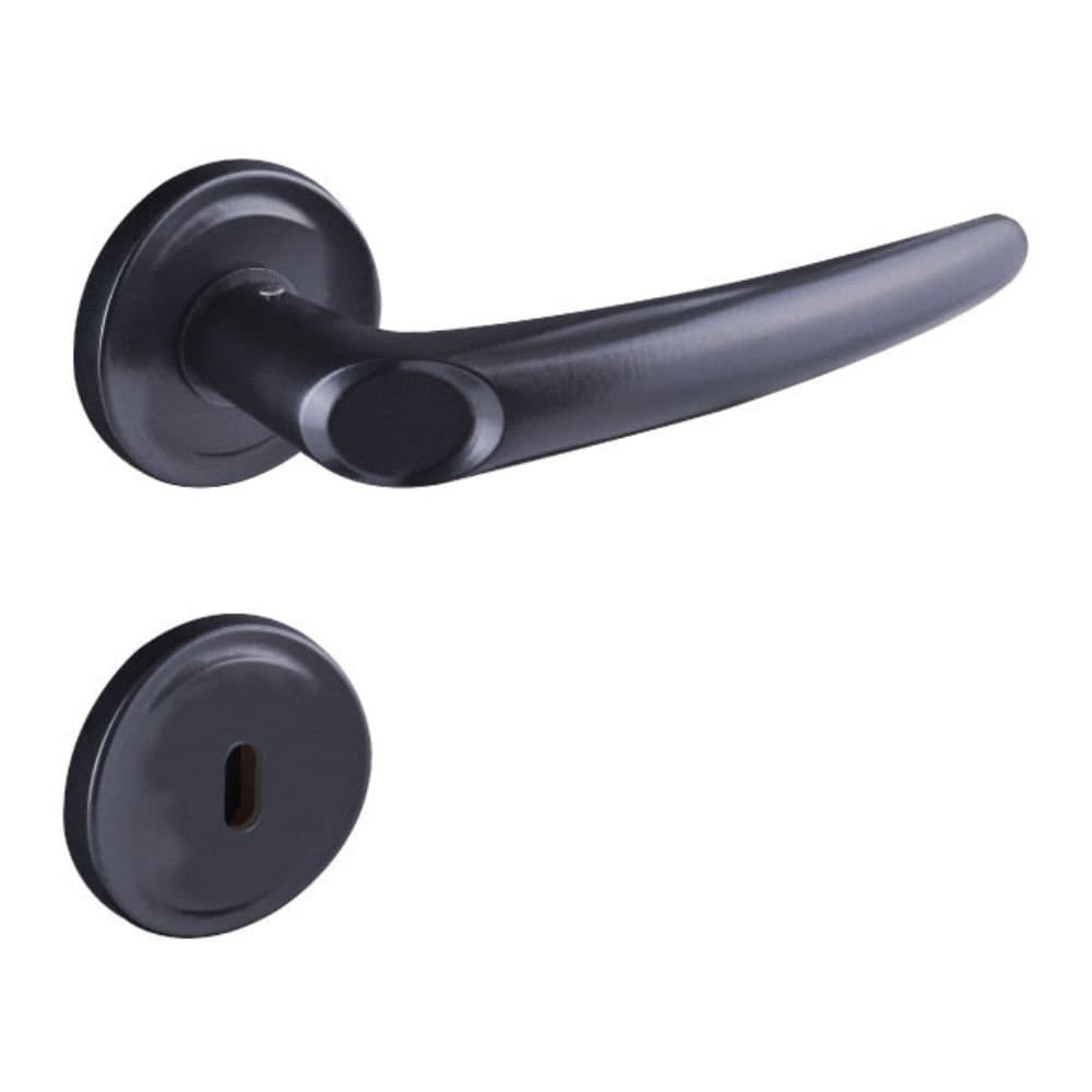 Fechadura Joy Interno Preto Fosco Espelho 40mm ALIANCA-083601