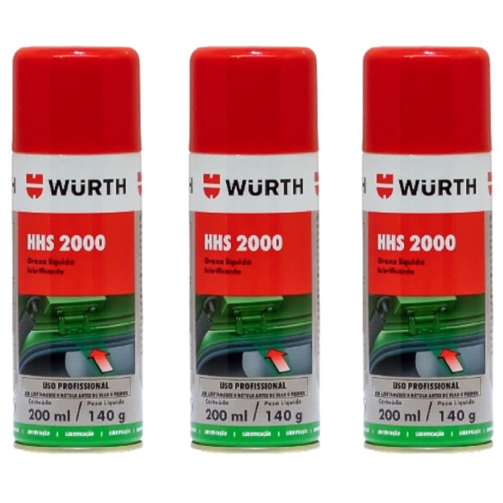 Kit 3 Graxa Liquida HHS 2000 200ml Resistente a Altas Temperaturas WURTH-K9321