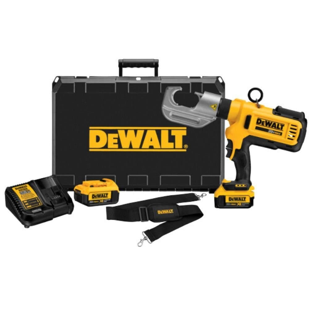 Crimpador de Cabos 12 Toneladas com 2 Baterias 20V 4Ah Carregador e Maleta DEWALT-DCE300M2