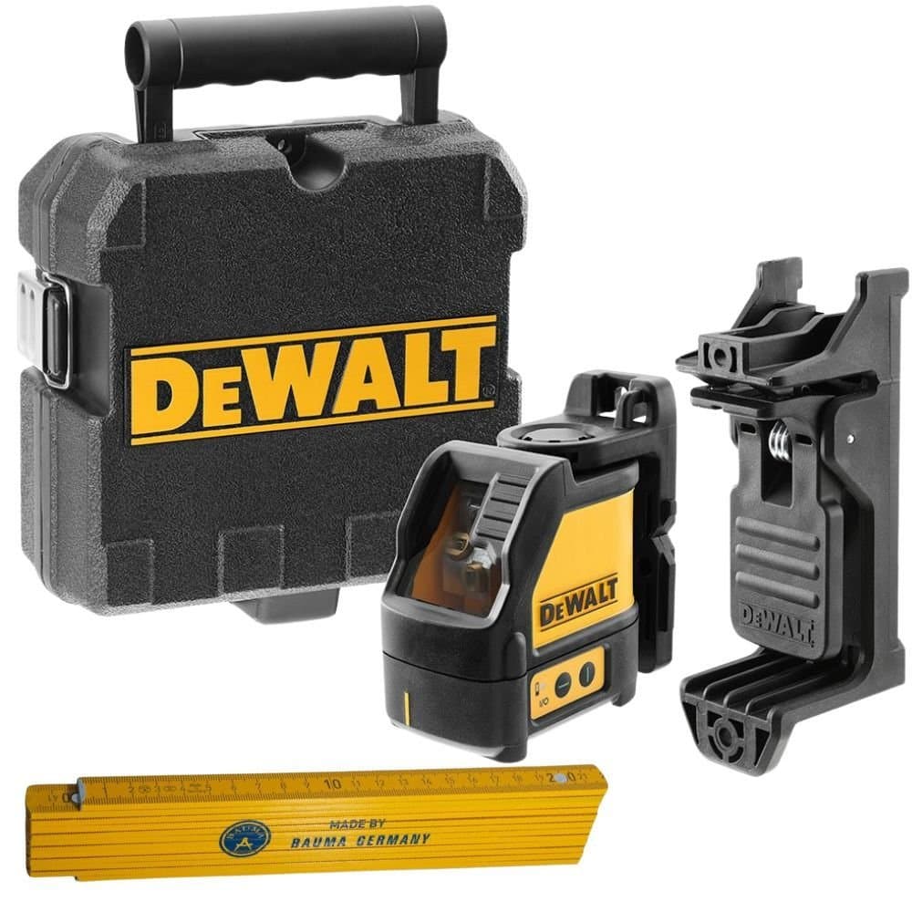 Combo Nivelador a Laser Linhas Verdes 30 Metros DW088CGLA Escala Metrica Madeira 24m com 12 reguas DEWALT-K9453
