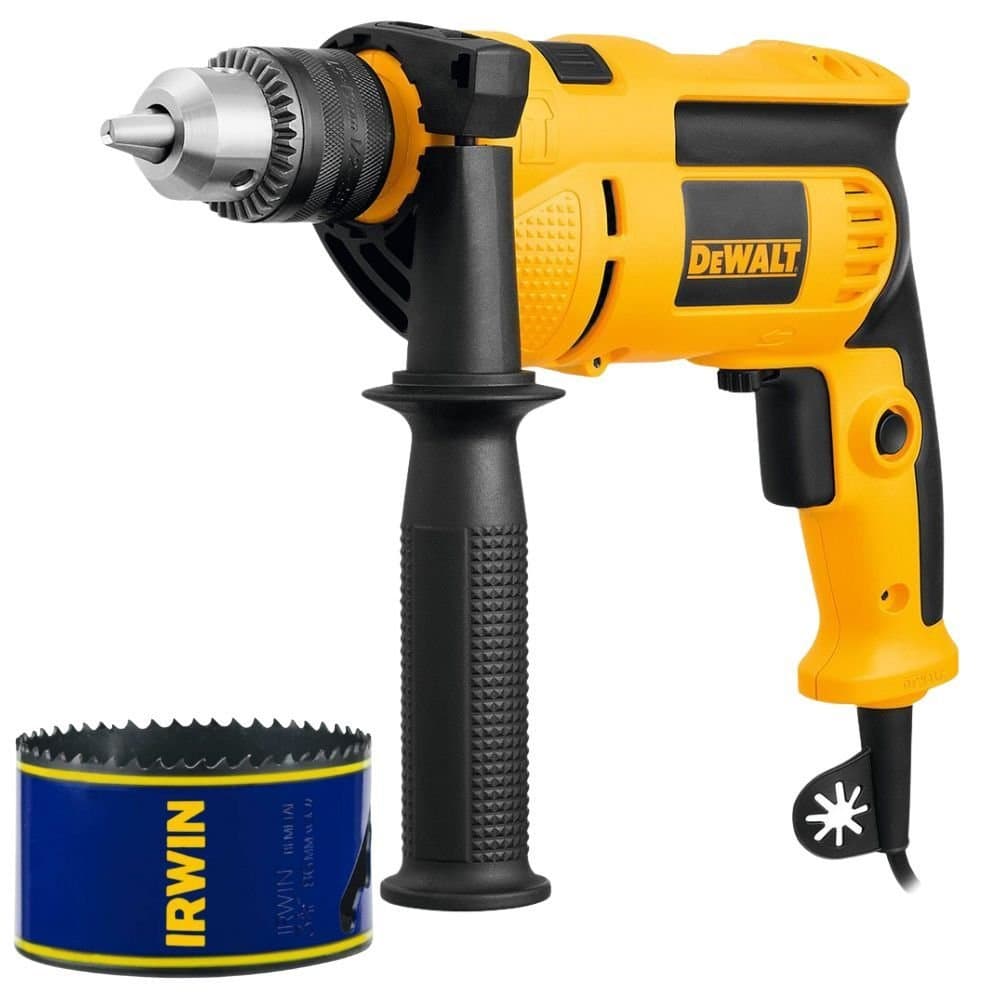 Combo Furadeira de Impacto 12 Pol 710W 220V DWD502 Serra Copo Bimetalica SS 80L 5 Pol 127mm 1BX DEWALT-K9509
