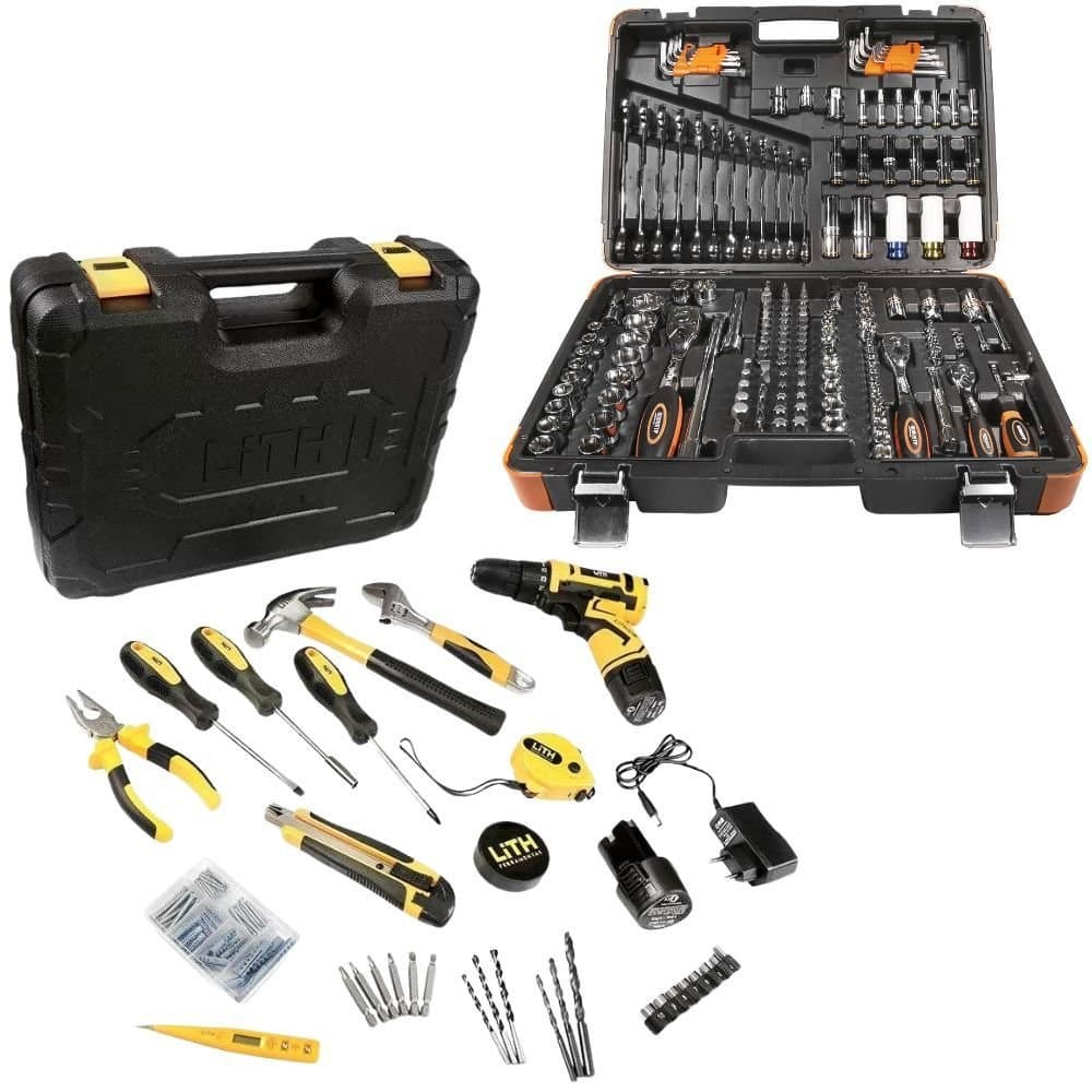 Combo ParafusadeiraFuradeira com 02 Baterias 12V Maleta e Acessorios LT2000 Jogo de Ferramenta 178 Pecas LITH-K9628