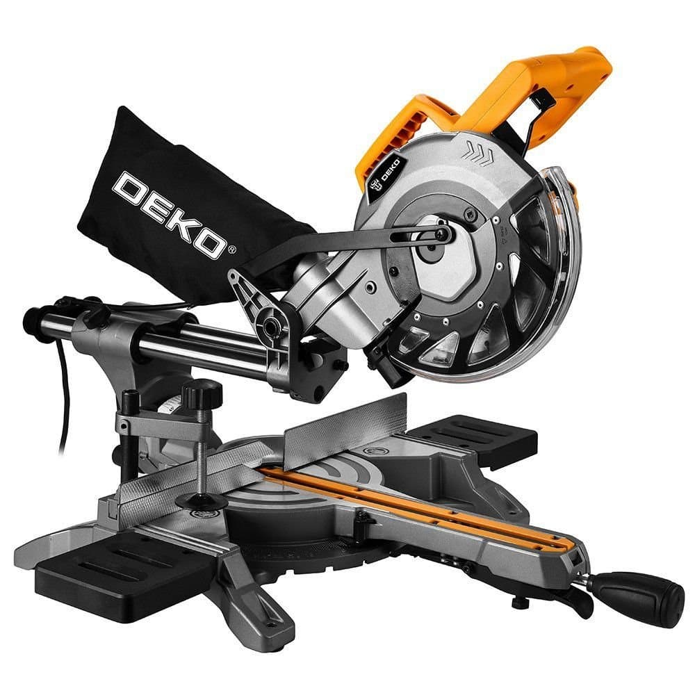 Combo Serra Esquadria Telescopica 814 Pol 1600W 220V DKMS16Z21 Grampo Sargento Tubular para Cano de 34 Pol FORTGPRO FG8323 DEKO-K9918