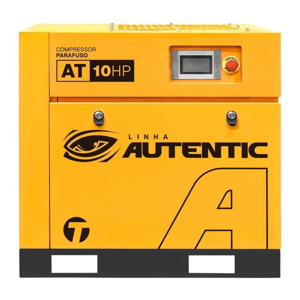 Compressor de Ar Parafuso 38 Pes 10HP 85 Bar 220V Trifasico Autentic AT TECHTO-7544