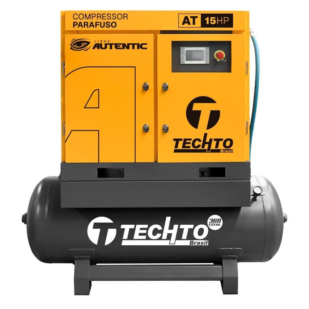 Compressor de Ar Parafuso 42 Pes 15HP 360 Litros 10 Bar 220V Trifasico Autentic AT RCH TECHTO-9760