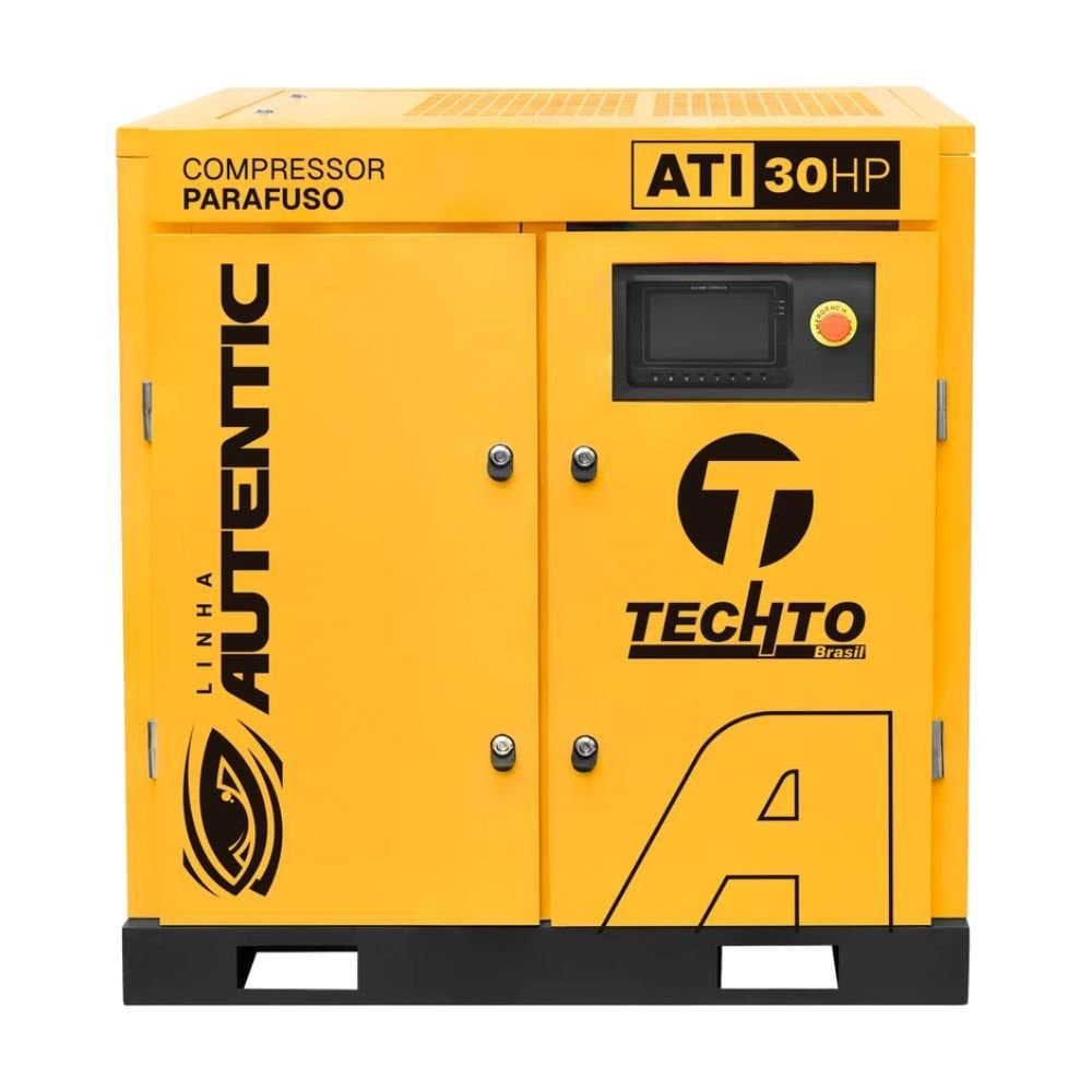 Compressor de Ar Parafuso 109 Pes 30HP 10 Bar 220V Trifasico com Ima Permanente Autentic ATI TECHTO-7560