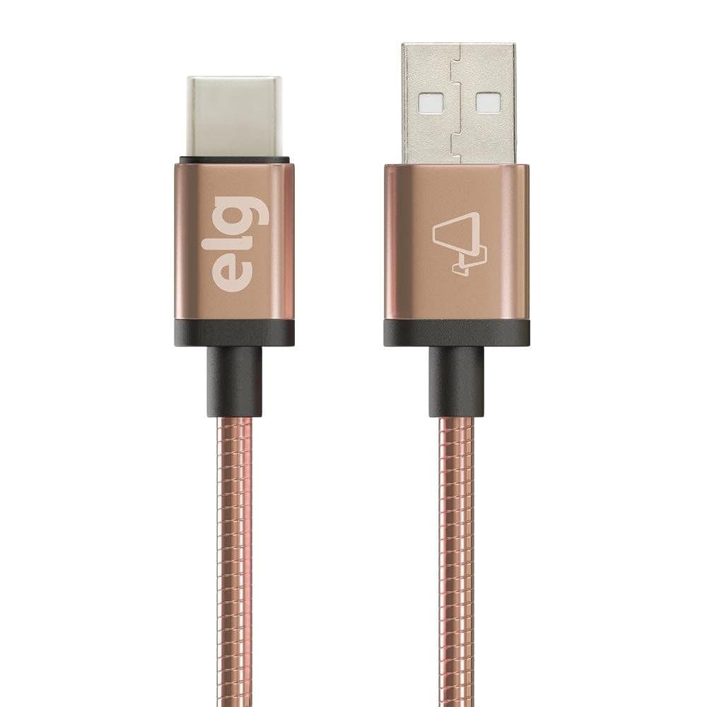Cabo Usb Tipo-C Em Inox P RecargaSincronizacao ELG-INXC10GD
