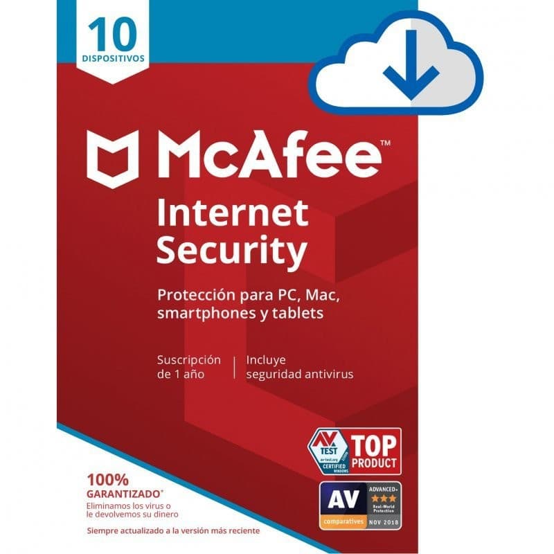 McAfee Internet Security 10 dispositivos - 1 año