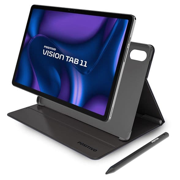 Tablet Positivo Vision TAB 11 com Capa e Caneta 4GB RAM 128GB 4G Tela 11" Full HD Octa-Core - Preto