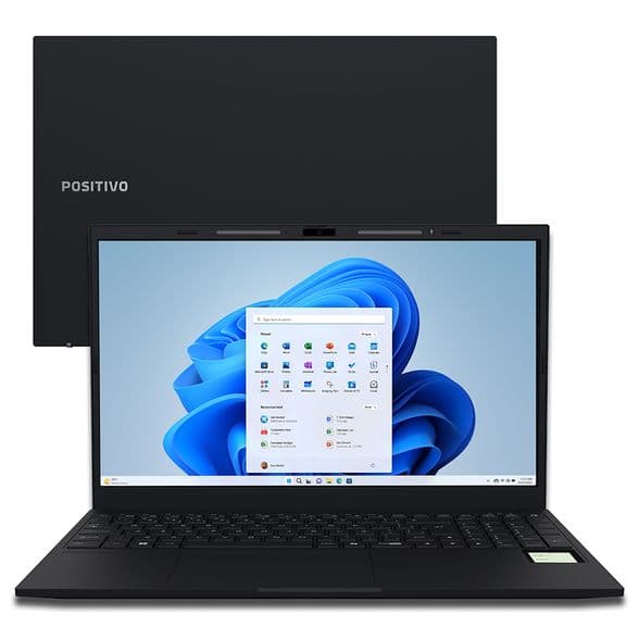 Notebook Positivo Vision R15M AMD Ryzen 5-5625U Windows 11 Home 16GB RAM 256GB SSD Wi-Fi 6 15" Full HD IPS Minitela - Preto