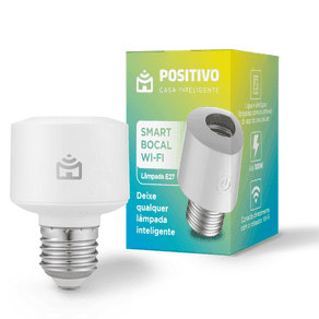Smart Bocal Positivo Casa Inteligente - Wi-Fi - E27 - 100W - 100/240V - Controle pelo App, Google Assistente e Alexa