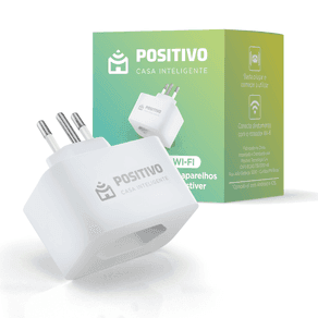 Smart Plug CFH Wi-Fi Positivo Casa Inteligente - 10A - 1000W - 100/240V - Wi-Fi - Controle Remoto - Plug Padrão Brasil