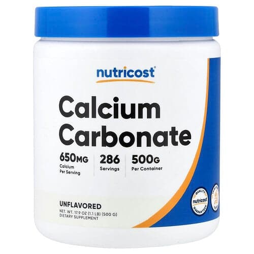 Nutricost, Calcium Carbonate, Unflavored, 17.9 oz (500 g)