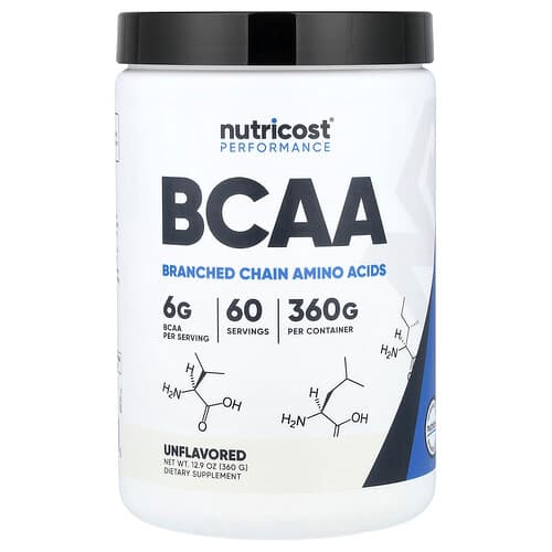 Nutricost, Performance, BCAA, Unflavored, 12.9 oz (360 g)