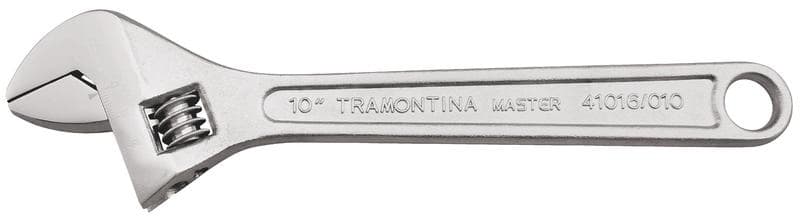 Chave Ajustável Para Porcas Tramontina MASTER 10" Com Corpo Forjado Em Aço Carbono Cromado