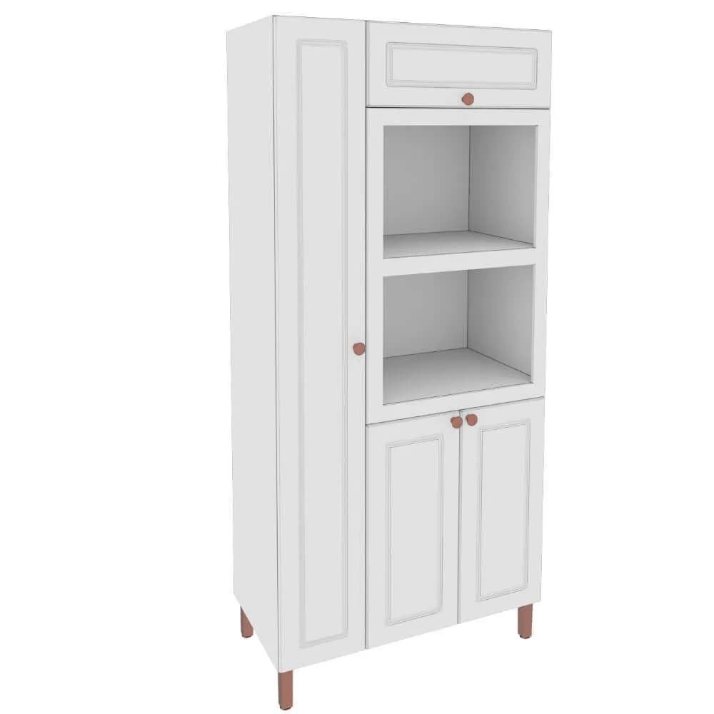 Paneleiro Triplo Indekes New Lara para 2 Fornos 4 Portas 100CM Freijo