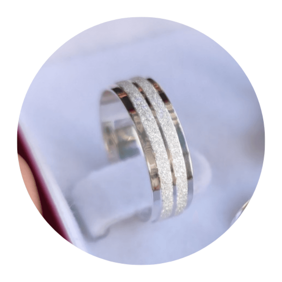 Aliança de Prata 6mm mod. diamantado.