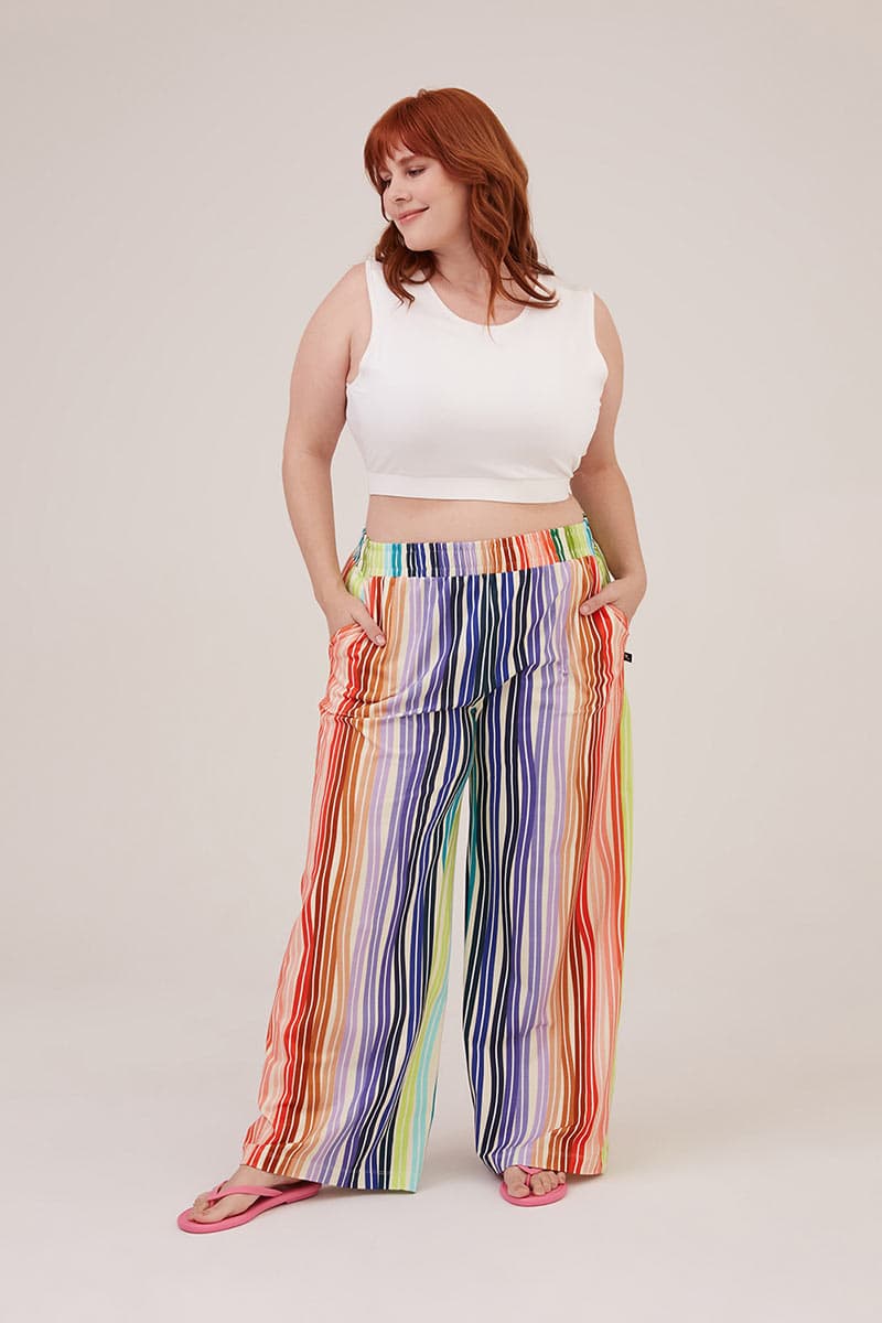Calça Reta Pijama Estampa Prisma
