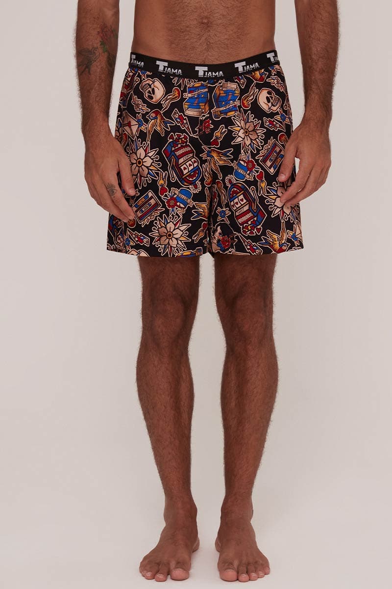 Shorts Samba Canção Estampa Old School