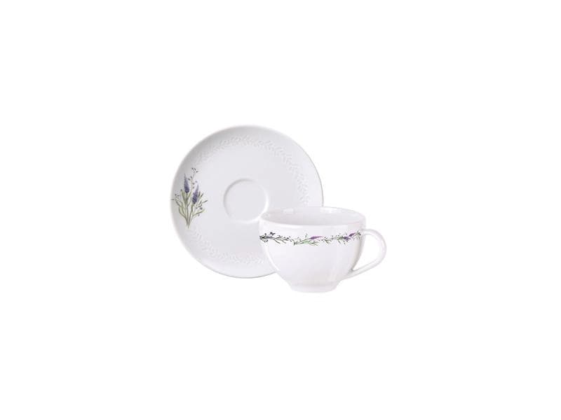 Conjunto Tramontina Xícara E Pires De Chá Lilla Em Porcelana 250 Ml 2 Peças