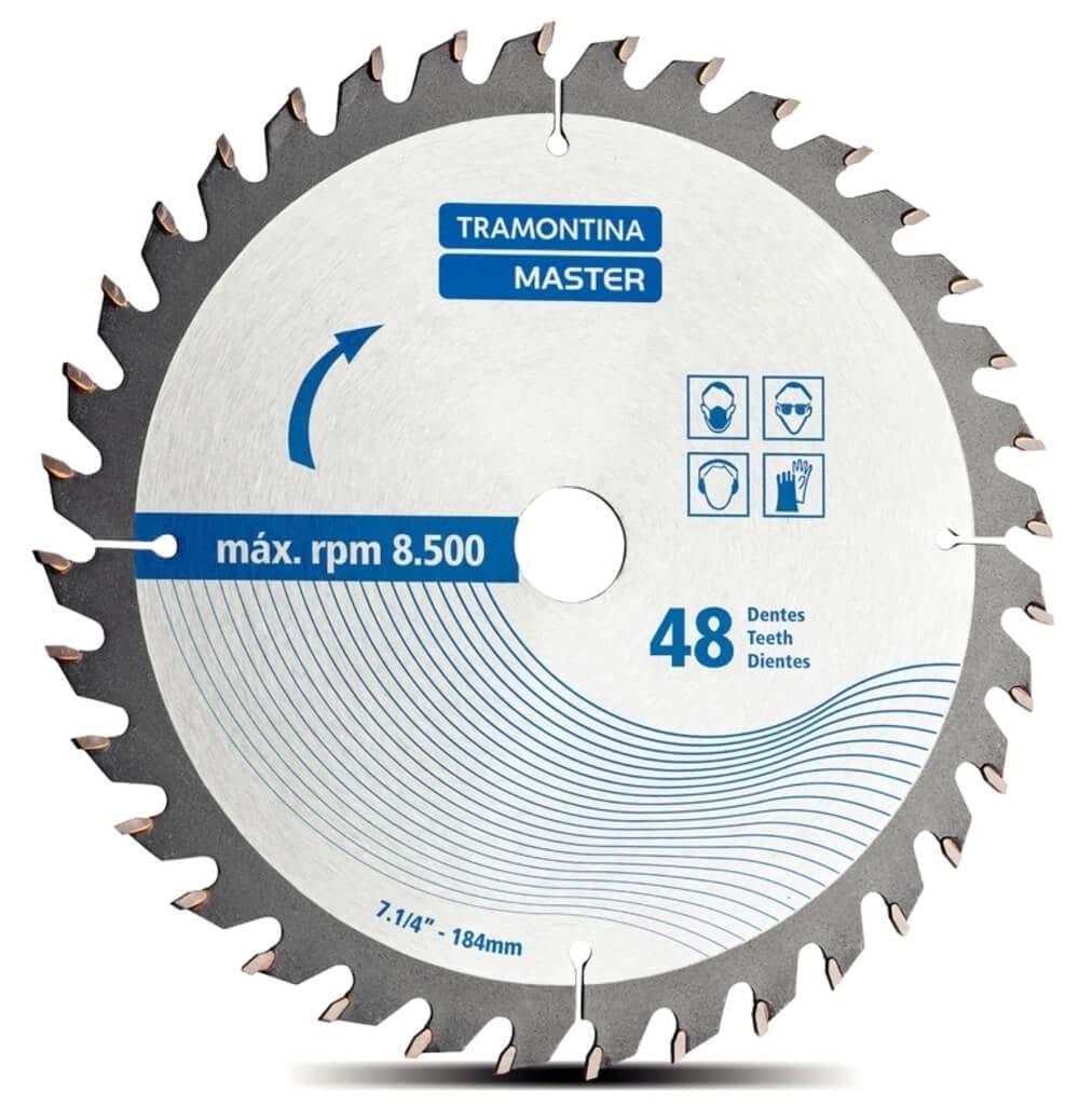 Disco De Corte Tramontina 7.1/4" 48 Dentes Master Para Serra Circular